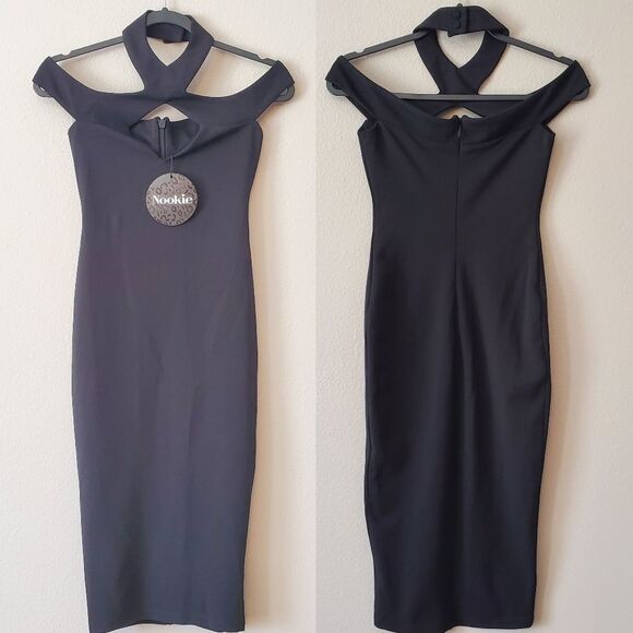 REVOLVE x Nookie Strappy Black Hollywood Pin Up Bodycon Midi Dress - Picture 3 of 6